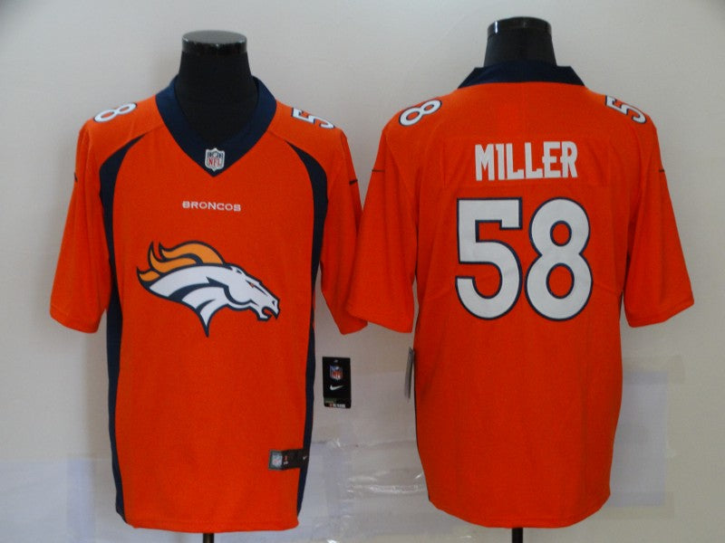 Men's Denver Broncos Von Miller #58 Orange Player Game Jerseys