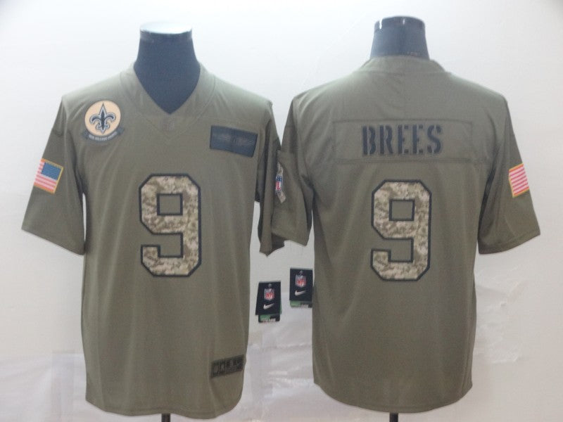 Men's New Orleans Saints Drew Brees #9 Brown Player Game Jerseys