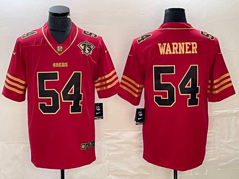 Men's San Francisco 49ers Fred Warner #54 Scarlet Player Game Jerseys