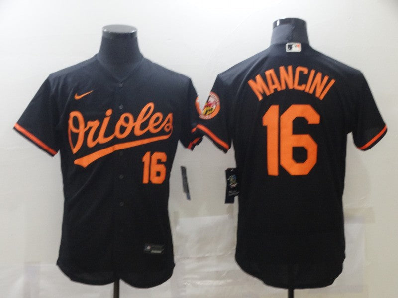 Men's Baltimore Orioles Trey Mancini #16 Black Replica Baseball Jerseys