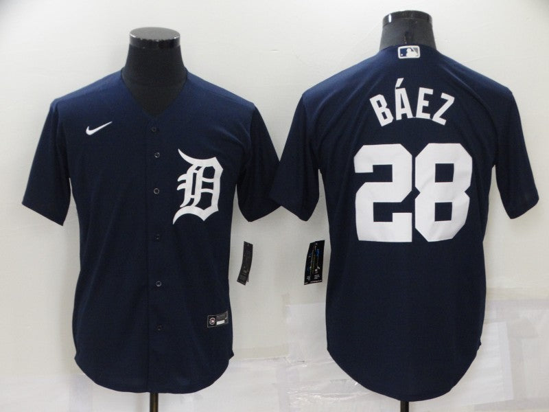 Men's Detroit Tigers Javier Baez #28 Navy Replica Baseball Jerseys