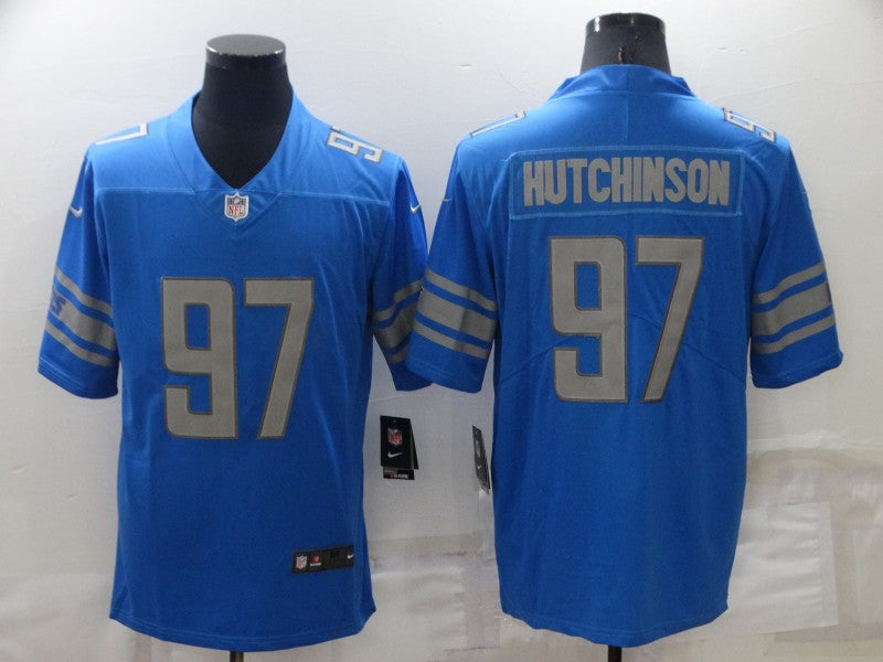 Men's Detroit Lions Aidan Hutchinson #97 Blue Game Jerseys