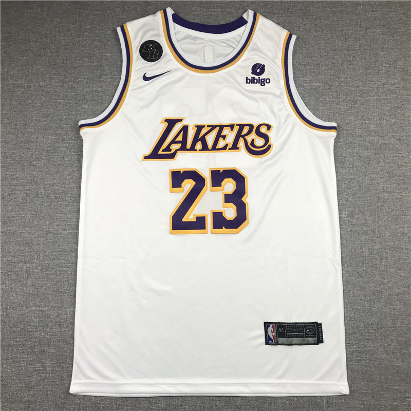 Men's Los Angeles Lakers LeBron James #23 NBA White Swingman Player Jerseys