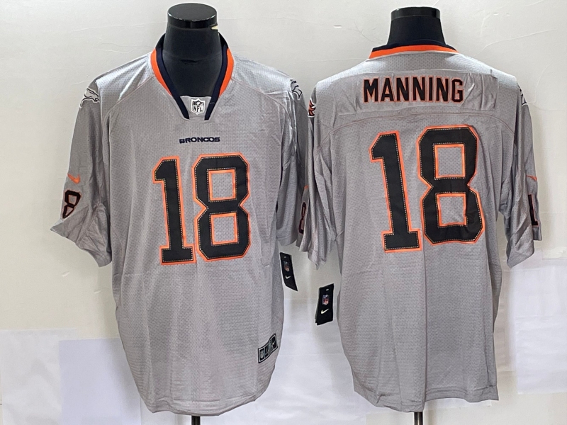 Men's Denver Broncos Peyton Manning #18 Gray Game Jerseys