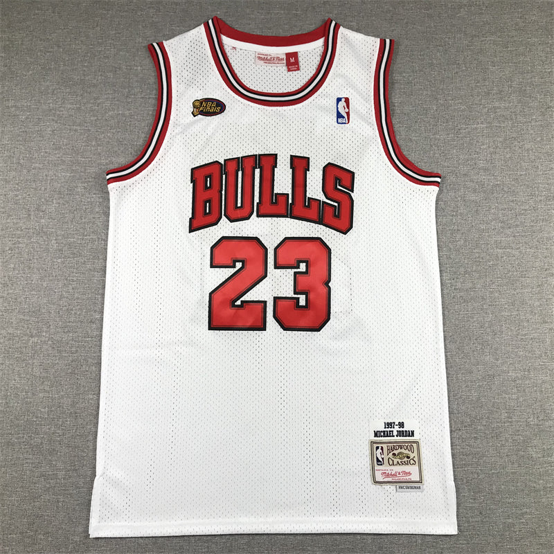 Men's Chicago Bulls Michael Jordan White 1997-98 Hardwood Classics Player Jerseys