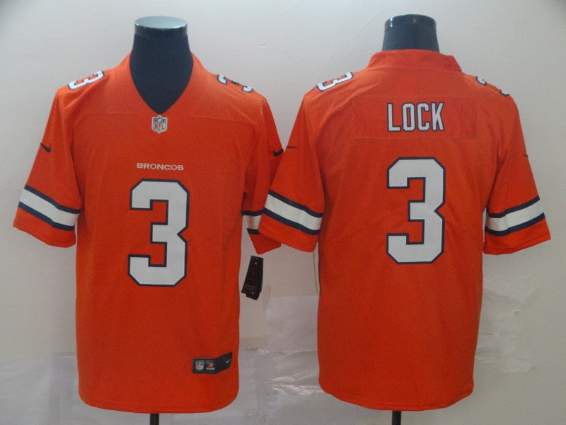 Men's Denver Broncos Drew Lock #3 Orange Game Player Jerseys