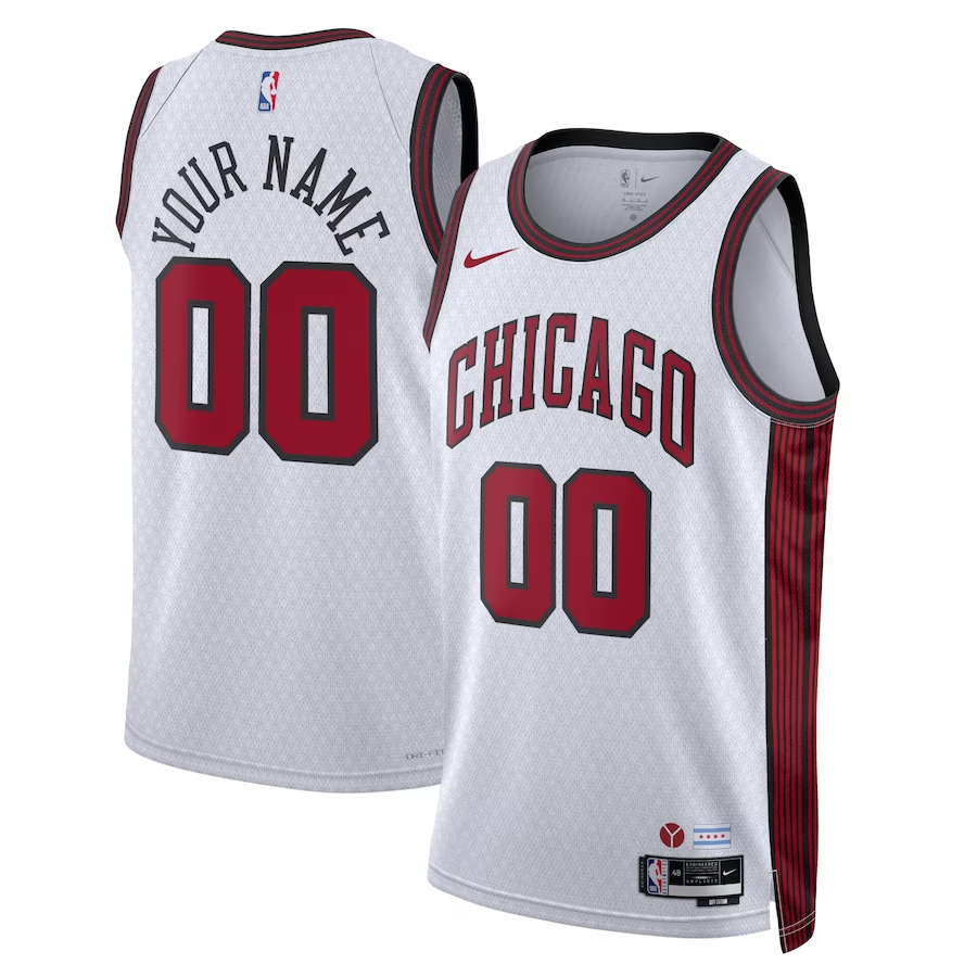 Men's Chicago Bulls White 2022/23 Swingman Custom Jerseys - City Edition