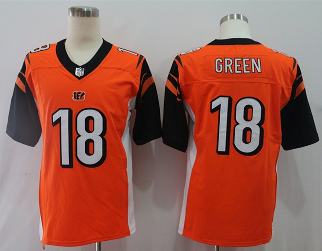 Men's Cincinnati Bengals A.J. Green #18 Orange Game Jerseys