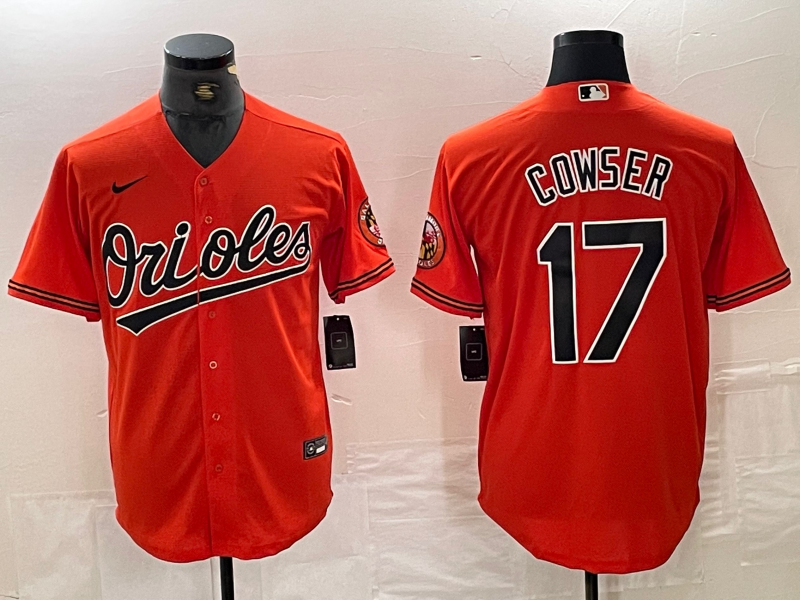 Men's Baltimore Orioles Colton Cowser #17 Orange Replica Player Jerseys