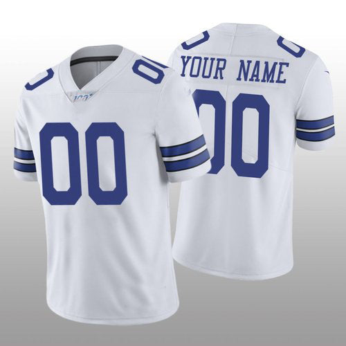 Custom1 Dallas Cowboys White Vapor Limited 100th Season Jerseys Stitched Jerseys Football Jerseys