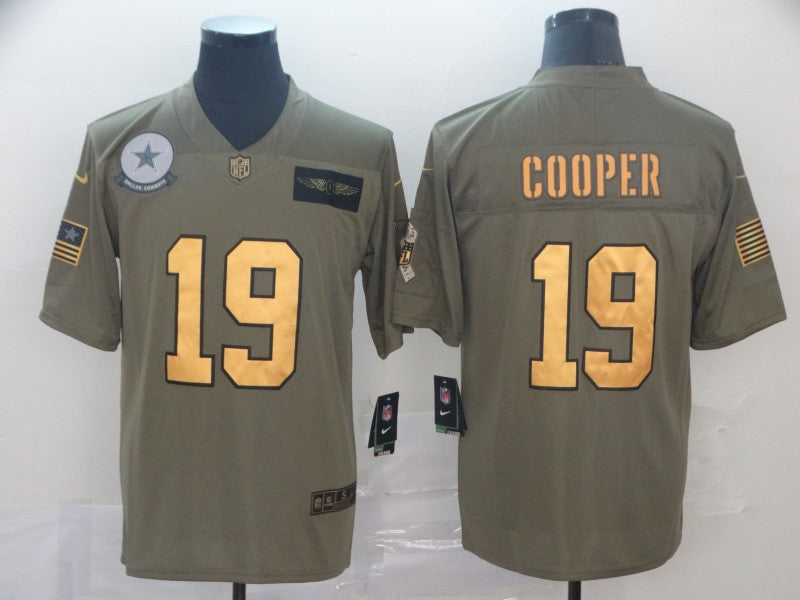 Men's Dallas Cowboys Amari Cooper #19 Brown Game Player Jerseys