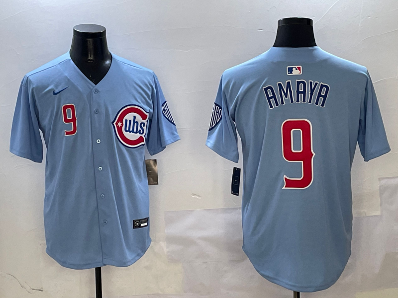 Men's Chicago Cubs Miguel Amaya #9 Light Blue 2nd Alternate Limited Player Jerseys