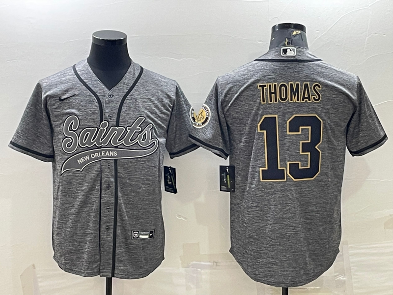 Men's New Orleans Saints Michael Thomas #13 Gray Game Jerseys Joint Edition