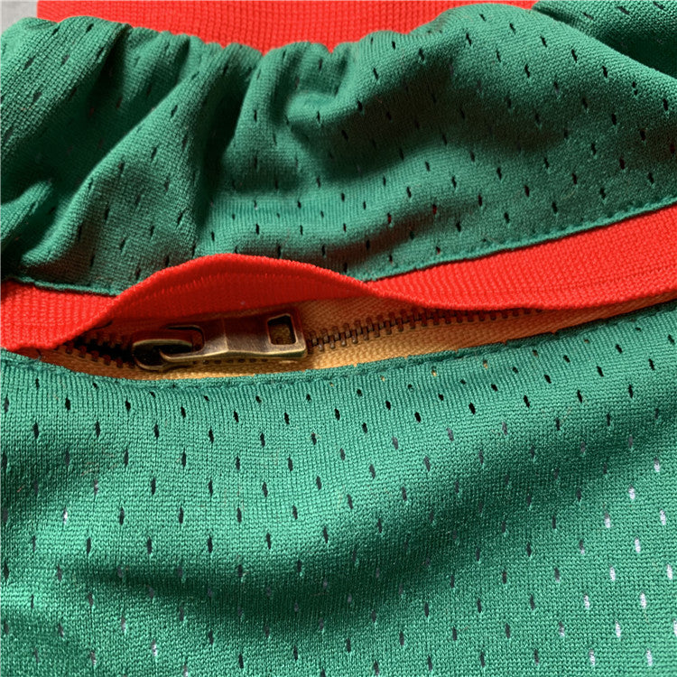 Supersonic retro limited edition JUST DON green team logo one-piece dense embroidery pocket pants