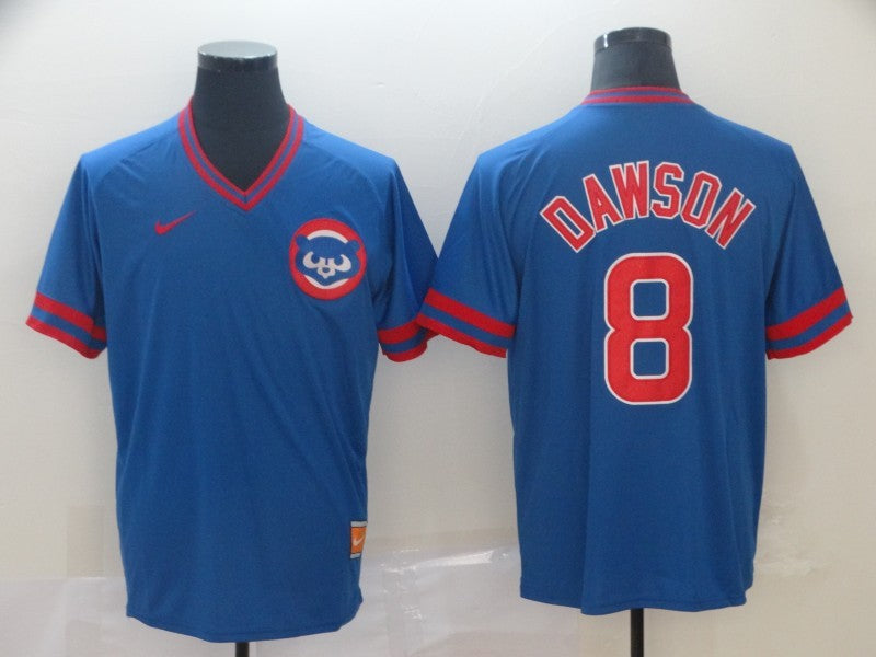 Men's Chicago Cubs Andre Dawson #8 Blue Replica Baseball Jerseys