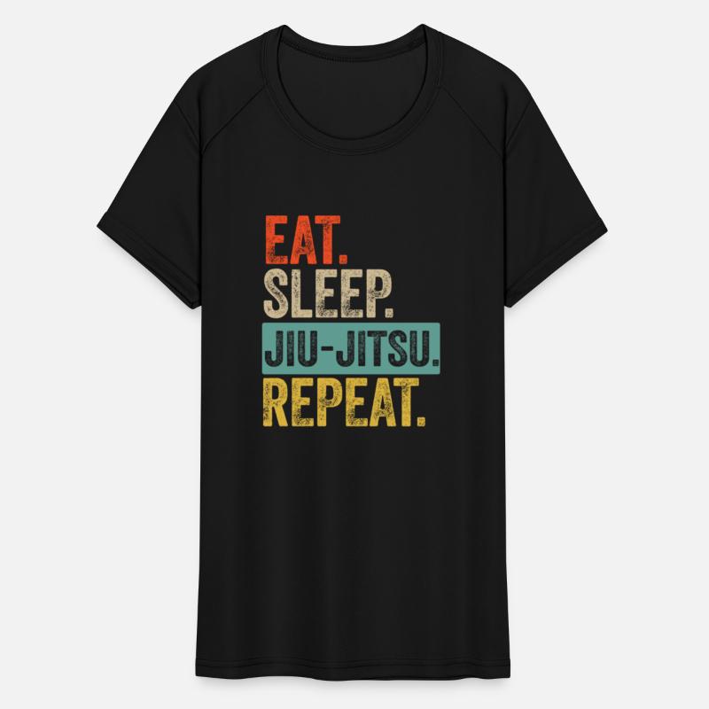 Eat sleep jiu jutsu repeat retro vintage