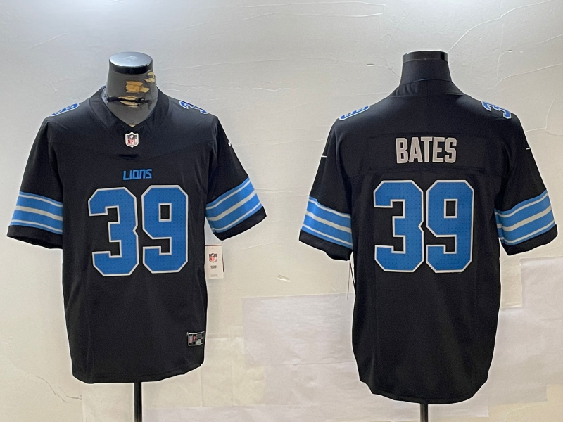 Men's Detroit Lions Jake Bates #39 Black Team Game Jerseys