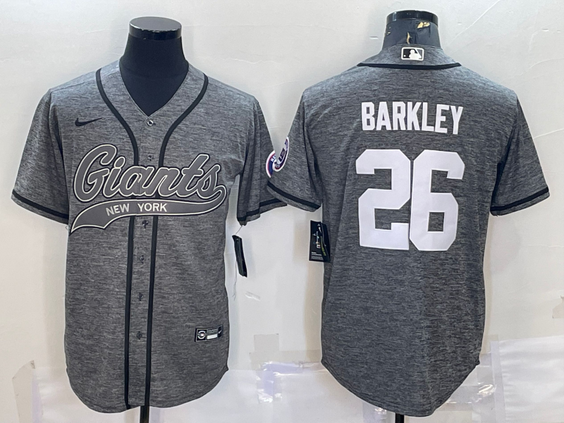 Men's New York Giants Saquon Barkley #26 Gray Game Jerseys Joint Edition
