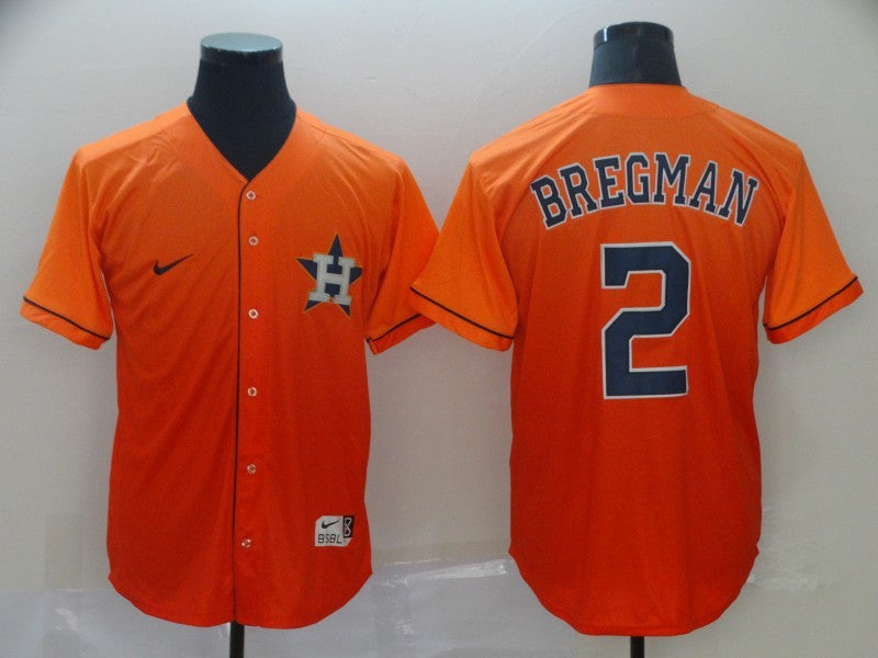 Men's Houston Astros Alex Bregman #2 Orange Authentic Game Jerseys