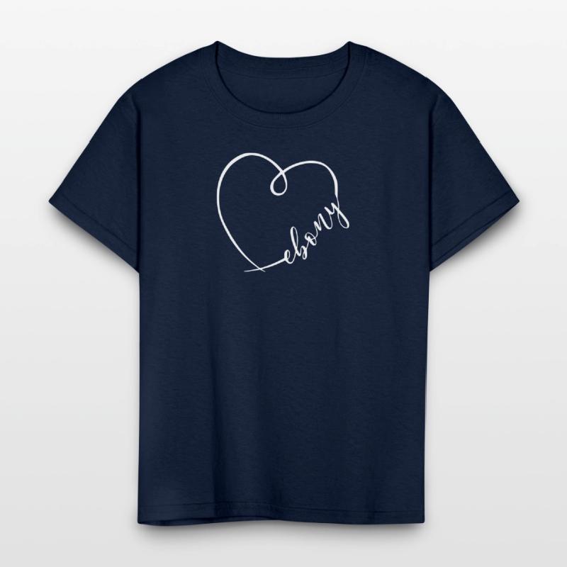 Ebony Name Heart Calligraphy