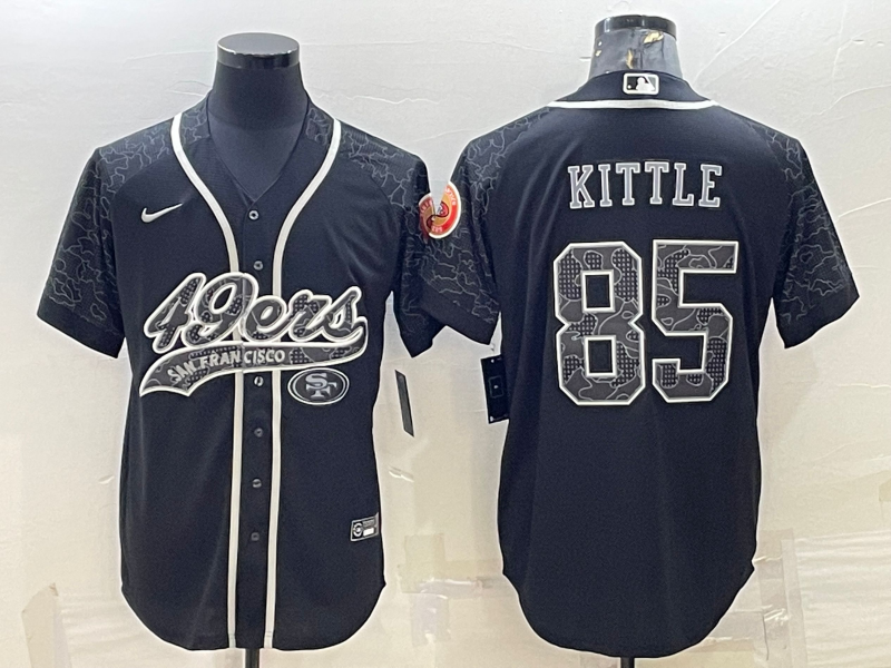 Men's San Francisco 49ers George Kittle #85 Black Retired Player RFLCTV Limited Jerseys Joint Edition