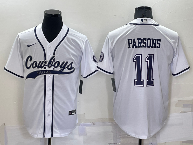 Men's Dallas Cowboys Micah Parsons #11 White Game Jerseys Joint Edition