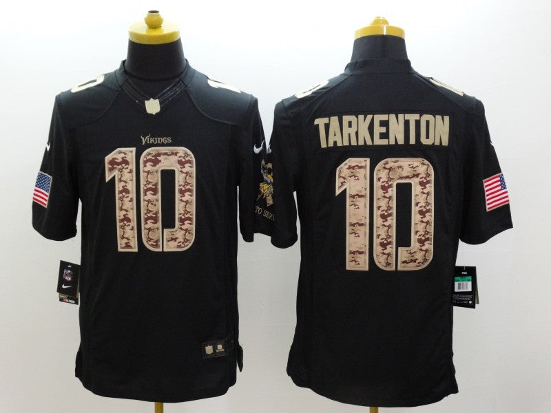 Men's Minnesota Vikings Fran Tarkenton #10 Black Game Player Jerseys