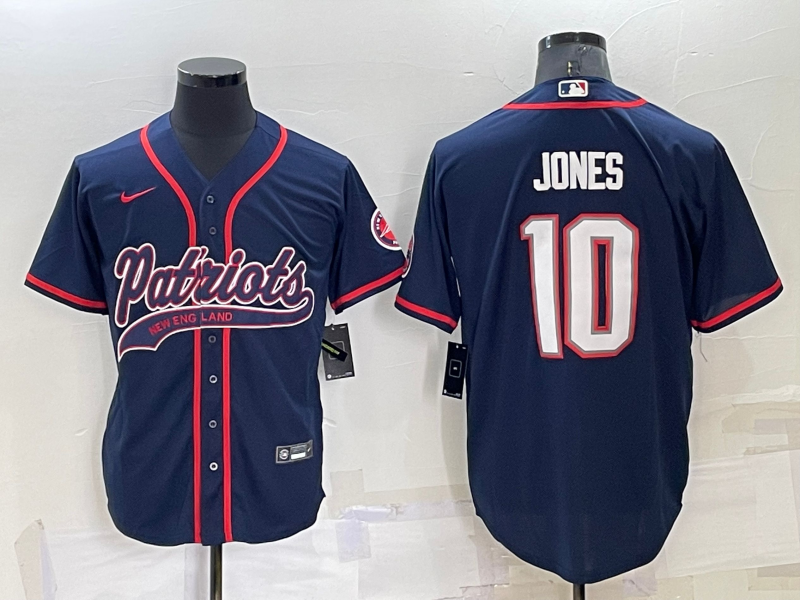 Men's New England Patriots Mac Jones #10 Navy Game Jerseys Joint Edition