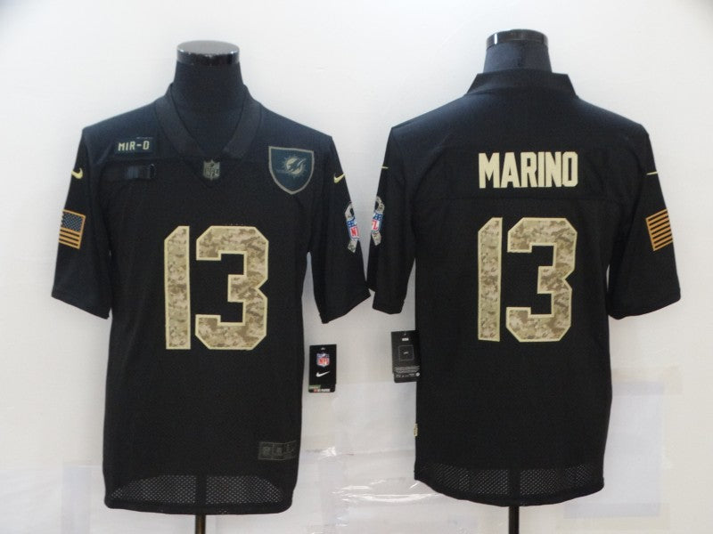 Men's Miami Dolphins #13 Dan Marino Black Player Game Jerseys