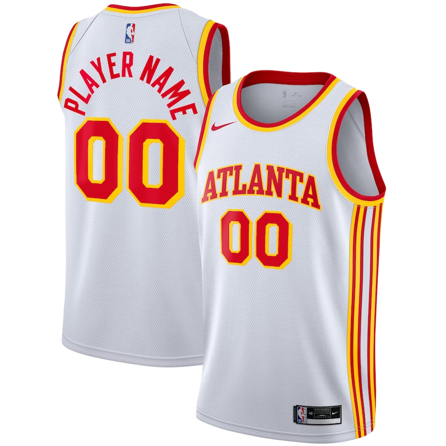 Men's Atlanta Hawks White 2020/21 Swingman Custom Jerseys - Association Edition