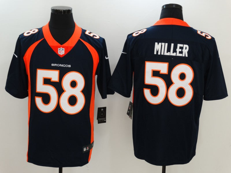 Men's Denver Broncos Von Miller #58 Navy Game Jerseys