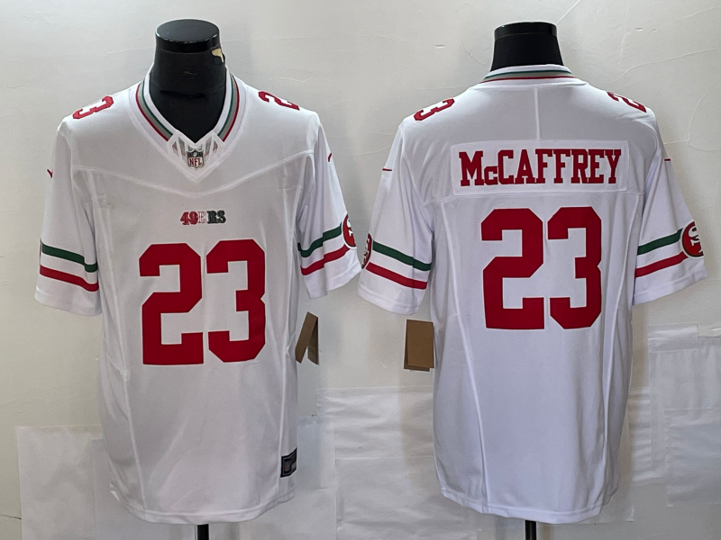 Men's San Francisco 49ers Christian McCaffrey #23 White Game Player Jerseys