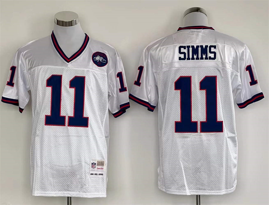 Men's New York Giants Phil Simms Mitchell & Ness White Legacy Replica Jerseys