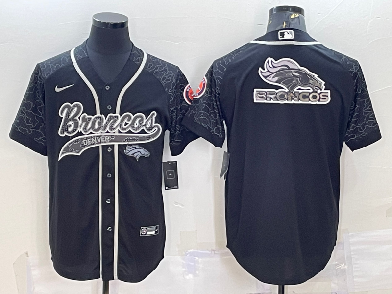Men's Denver Broncos Black RFLCTV Limited Jerseys
