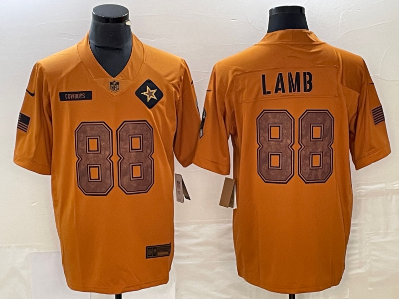 Men's Dallas Cowboys CeeDee Lamb #88 Brown 2023 Salute To Service Limited Jerseys