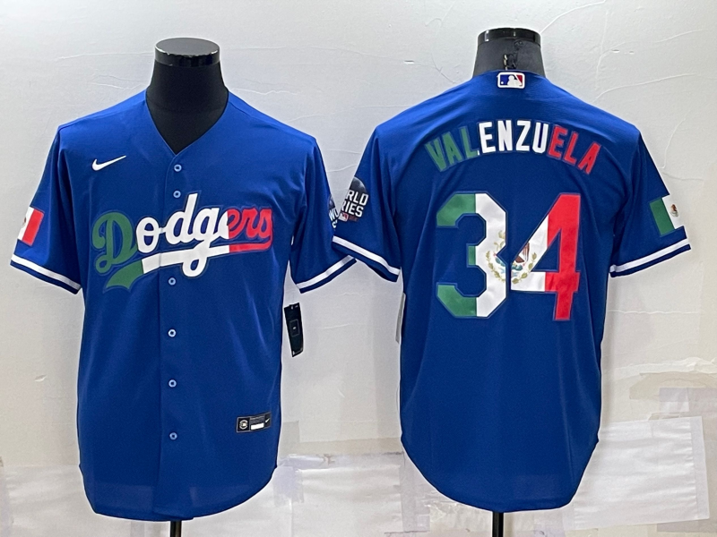 Men's Los Angeles Dodgers Fernando Valenzuela #34 Blue Player Jerseys