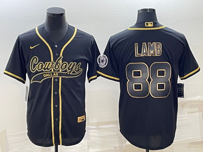 Men's Dallas Cowboys CeeDee Lamb #88 Black Game Jerseys Joint Edition