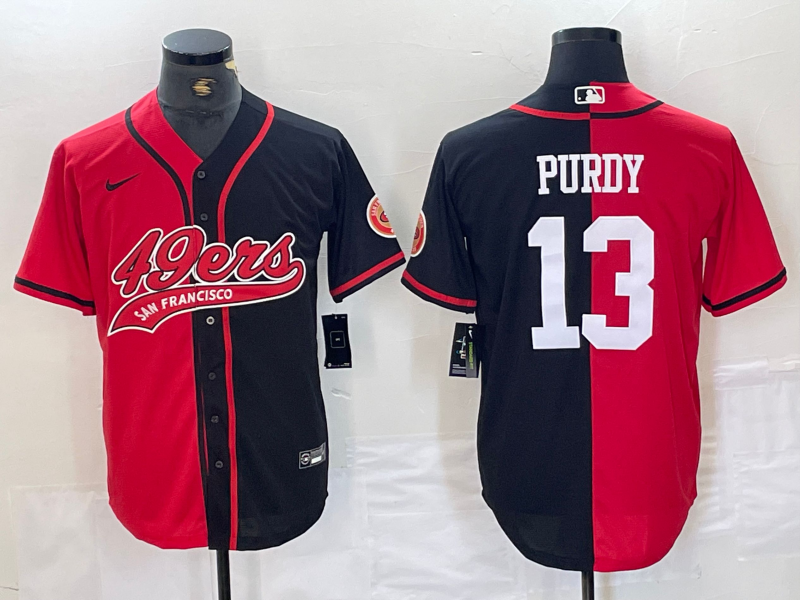 Men's San Francisco 49ers Brock Purdy #13 Red/Black Game Player Jerseys Joint Edition