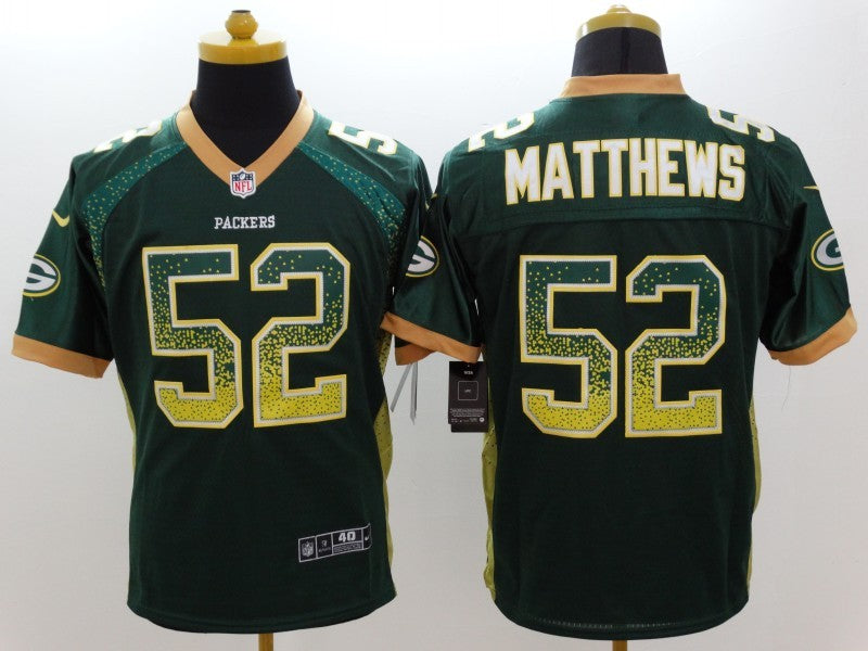 Men's Green Bay Packers Clay Matthews #52 Green Game Jerseys