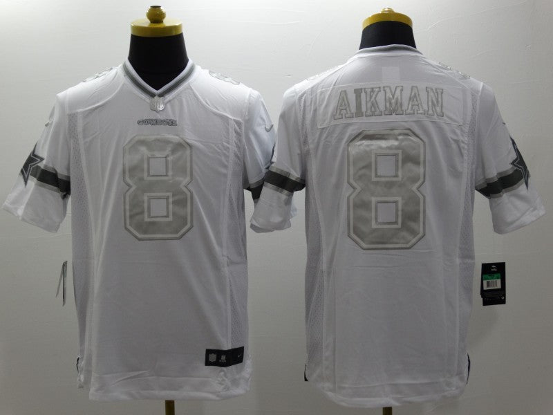 Men's Dallas Cowboys Troy Aikman #8 White Player Game Jerseys