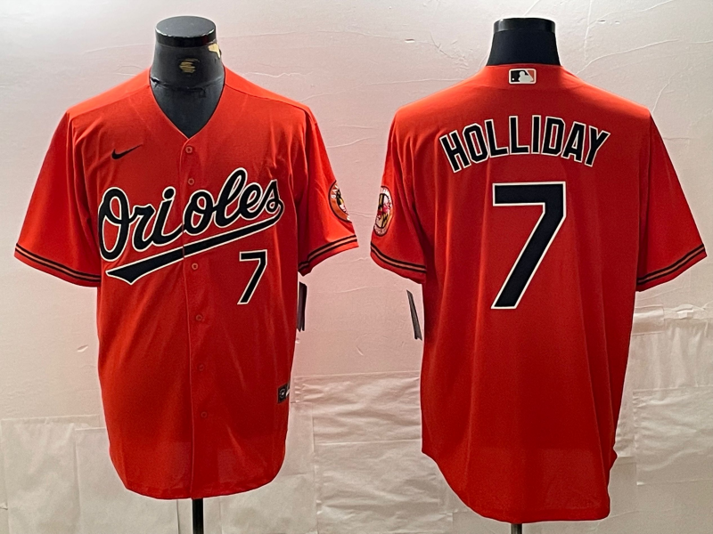 Men's Baltimore Orioles Jackson Holliday #7 Orange Replica Player Jerseys