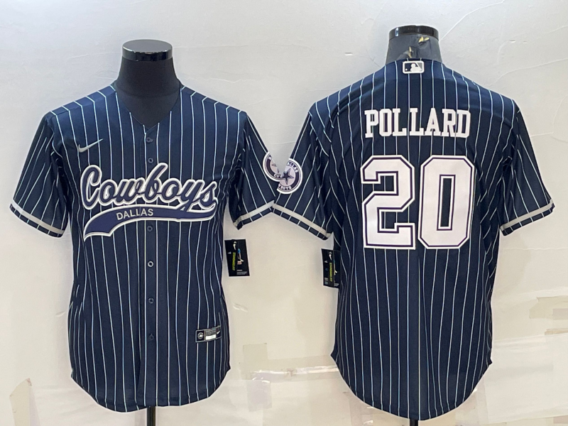 Men's Dallas Cowboys Tony Pollard #20 Navy Player Jerseys Joint Edition
