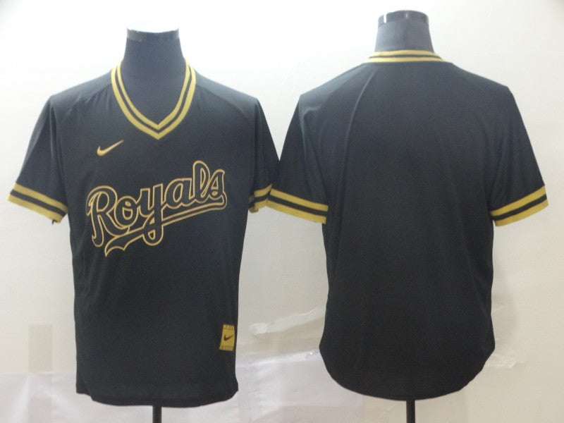 Men's Kansas City Royals Black Alternate Replica Blank Jerseys