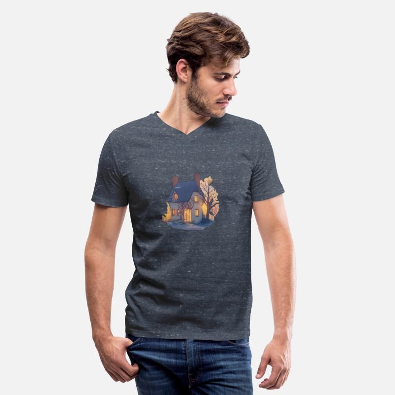 English country house with sunrise or sunset