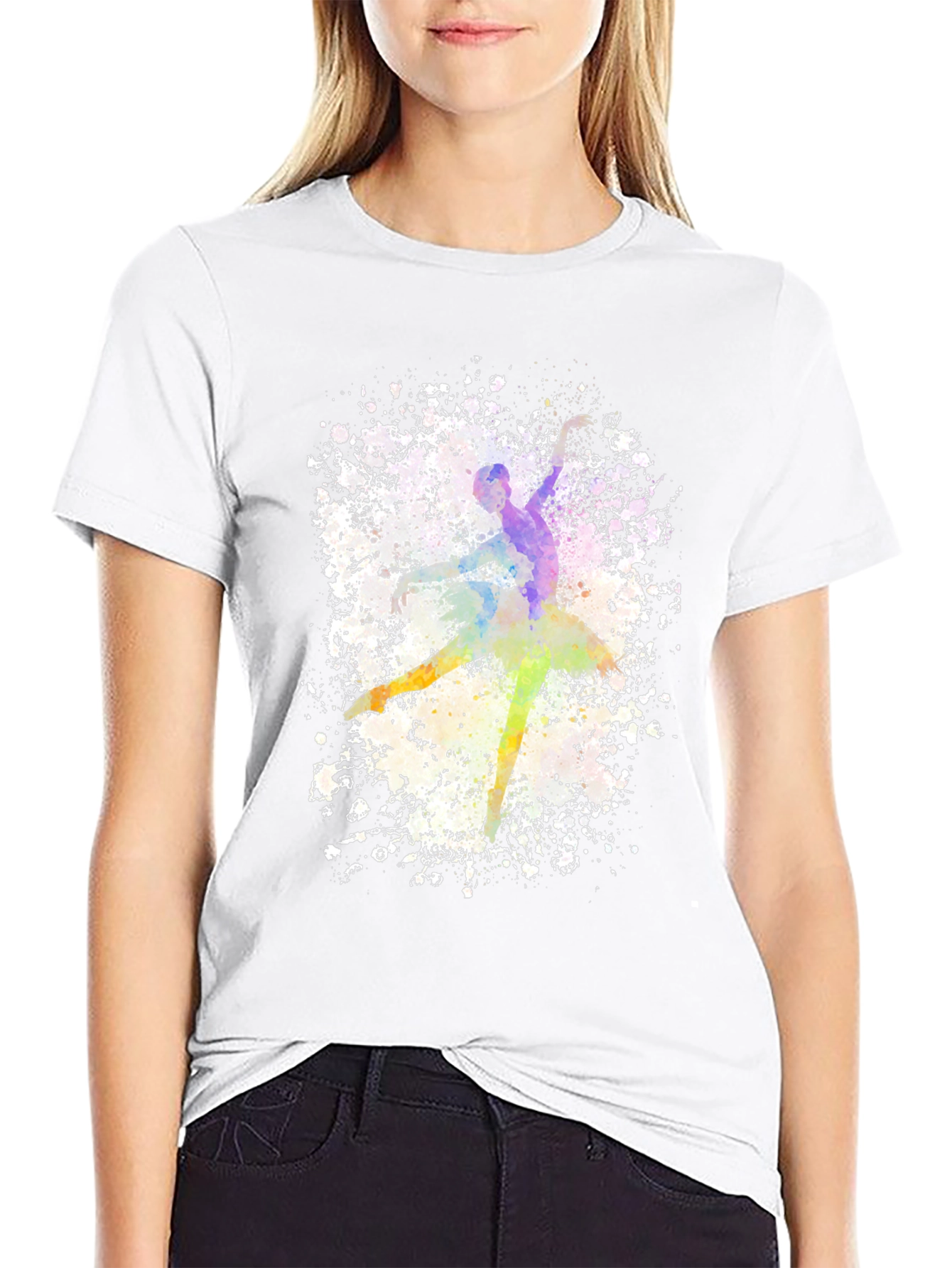 Watercolor Ballerina Graphic T-Shirt