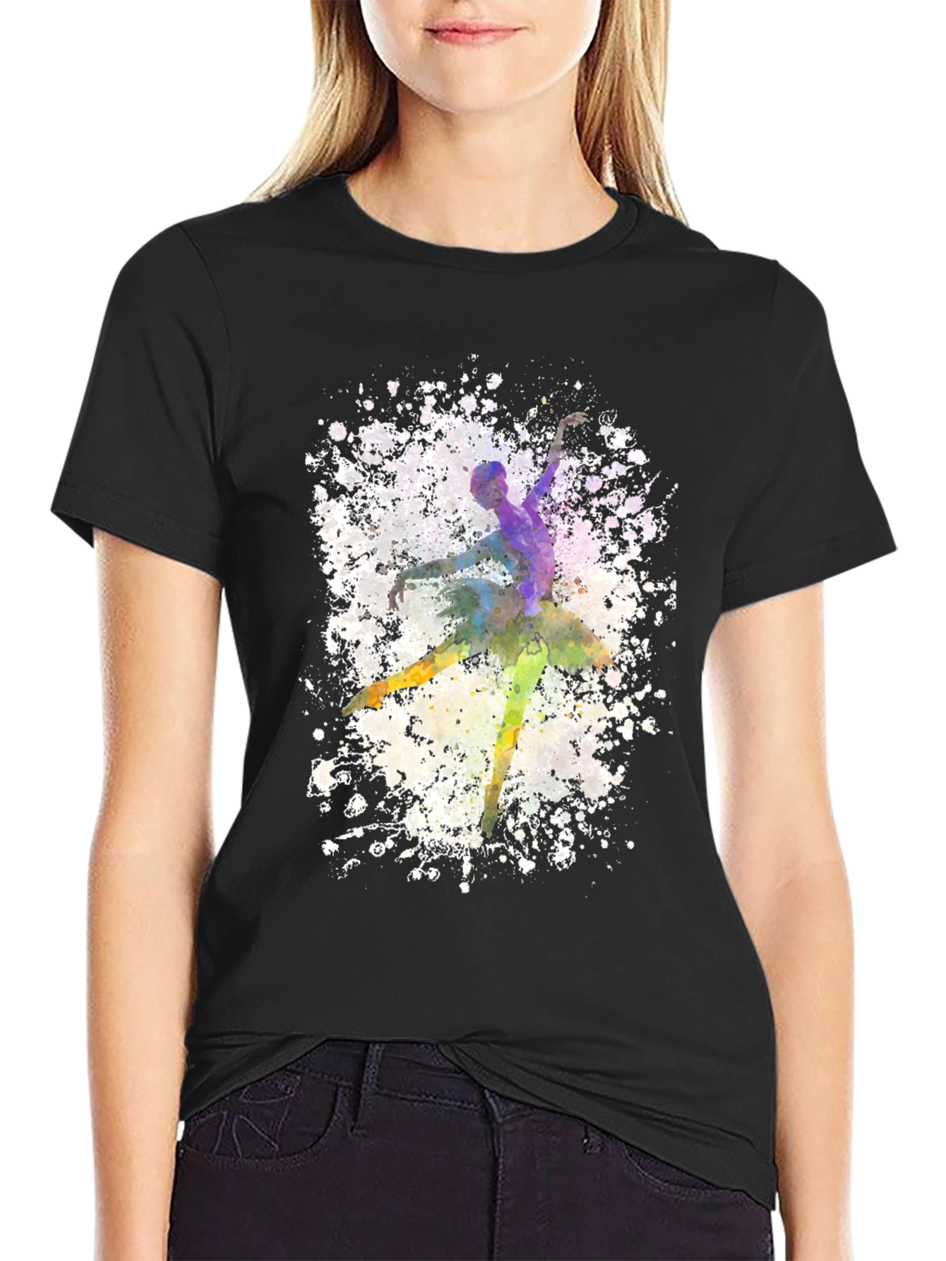 Watercolor Ballerina Graphic T-Shirt