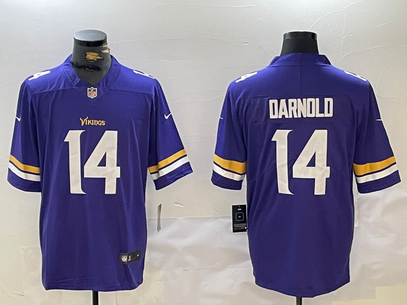 Men's Minnesota Vikings Sam Darnold #14 Purple Team Game Jerseys