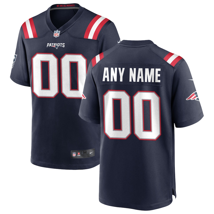 Custom1 New England Patriots Navy Game Jerseys