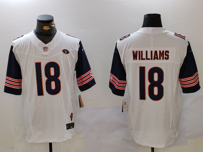 Men's Chicago Bears Caleb Williams #18 White Player Game Jerseys