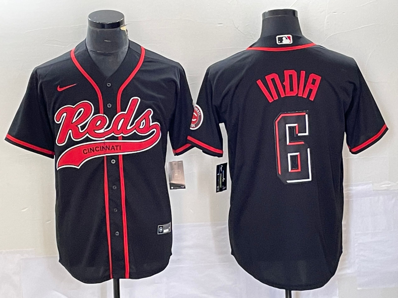 Men's Cincinnati Reds Jonathan India #6 Black Replica Player Jerseys Joint Edition